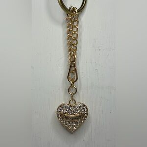 Juicy Couture Rhinestone Heart Soft Gold Bag Charm